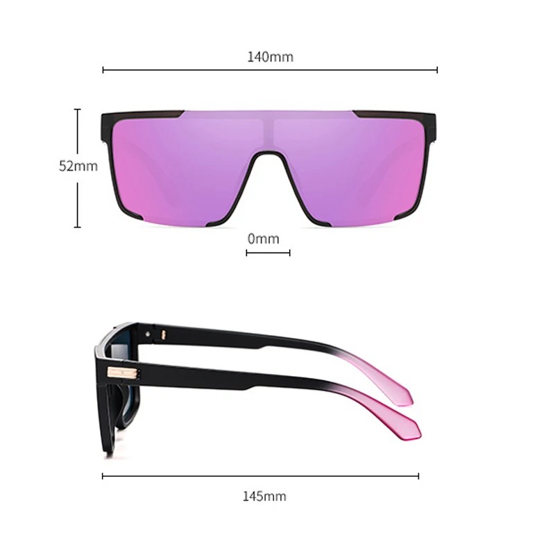 Male Flat Top Sunglasses Men Black Large Square Shades UV400 Gradient Sun Glasses For Women Cool Colorful One Piece_voghion.com