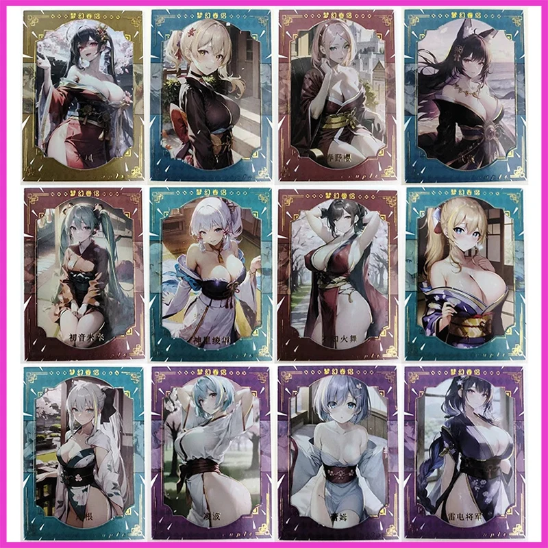 

Anime Goddess Story Rare Refractive Flash Cards Hatsune Miku Tifa Beelzebul Rem Toys for boys Collectible Cards Birthday Gift