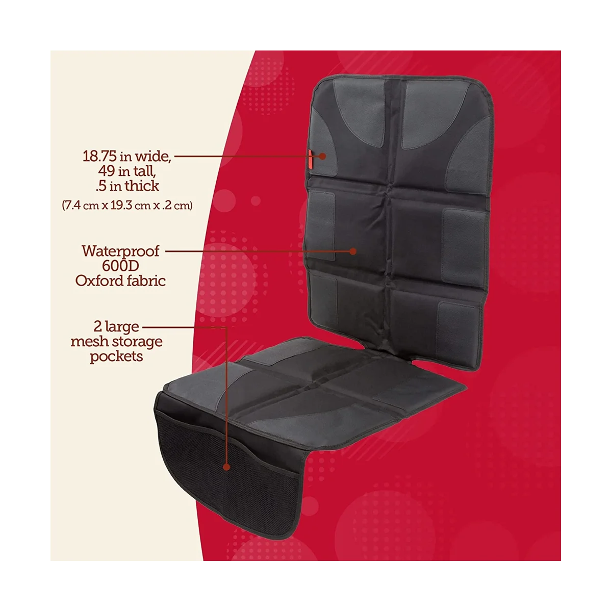 Child Car Seat Protector protects and covers fabric and leather