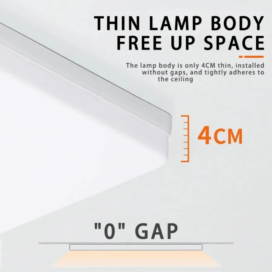 Square Energy-saving LED Ceiling Light Highlight 48W 36W 24W 18W 85-265V Living Room Sca90ca008e5f42958e8cda7d5b04550dD