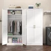 Metal Wardrobe Cabinets，Armoire Wardrobe Closet with Hanging Rod,Clothes Storage Cabinet with Adjustable Shelves and Doors, Clot 5