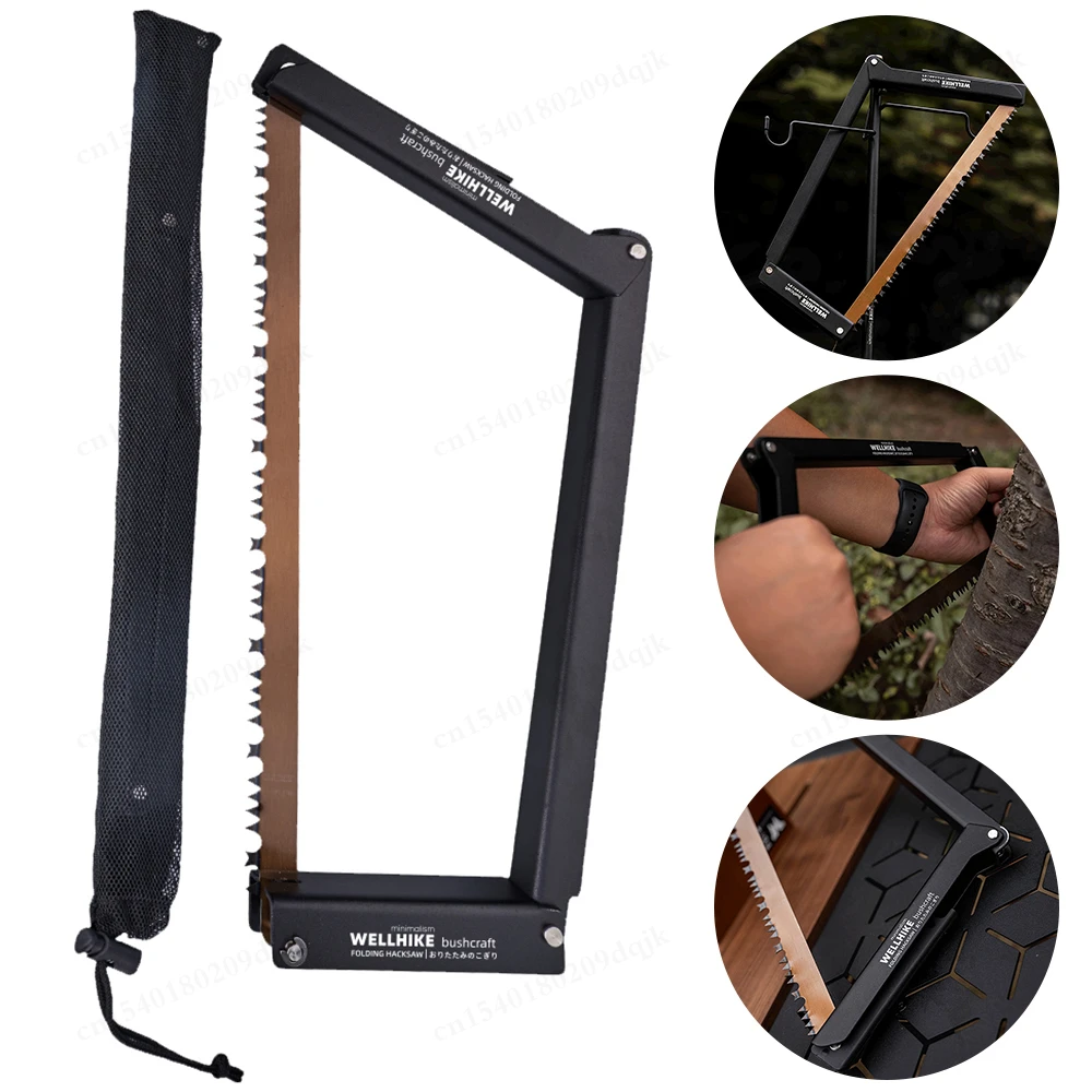 Folding Saw with Storage Bag Cutting Tree Hand Saw Aluminum Alloy Camping Foldable Hand Outdoor Hiking Survival Tools