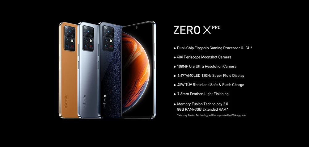 the best infinix phone Global Version Infinix ZERO X PRO 8GB 128GB 6.67'' Display Smartphone Helio G95 120Hz Refresh Rate 108MP Camera 45W Super Charge infinix hot latest phone