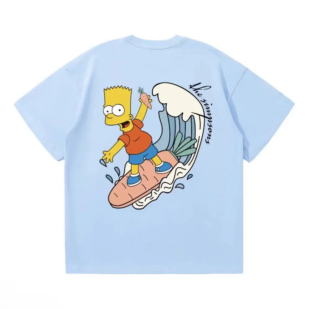 thumbnail image 1 of Camiseta estampada de Los Simpsons, camiseta holgada informal de moda para hombre, camiseta de manga corta de verano para parejas, camiseta de gran tamaño, ropa para hombre y mujer, 1 of 5