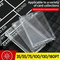 35-180PT TCG Card Acrylic Transparent Collection Sleeves Frames Magnetic Display Holders Storage Box for Yugioh Pokemon Cards 1