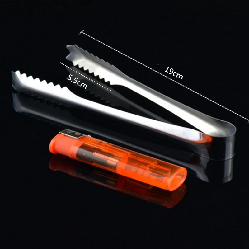 Stainless Steel Barbecue BBQ Clip Bread Food Ice Clamp Ice Tongs Bar Kitchen Accessories