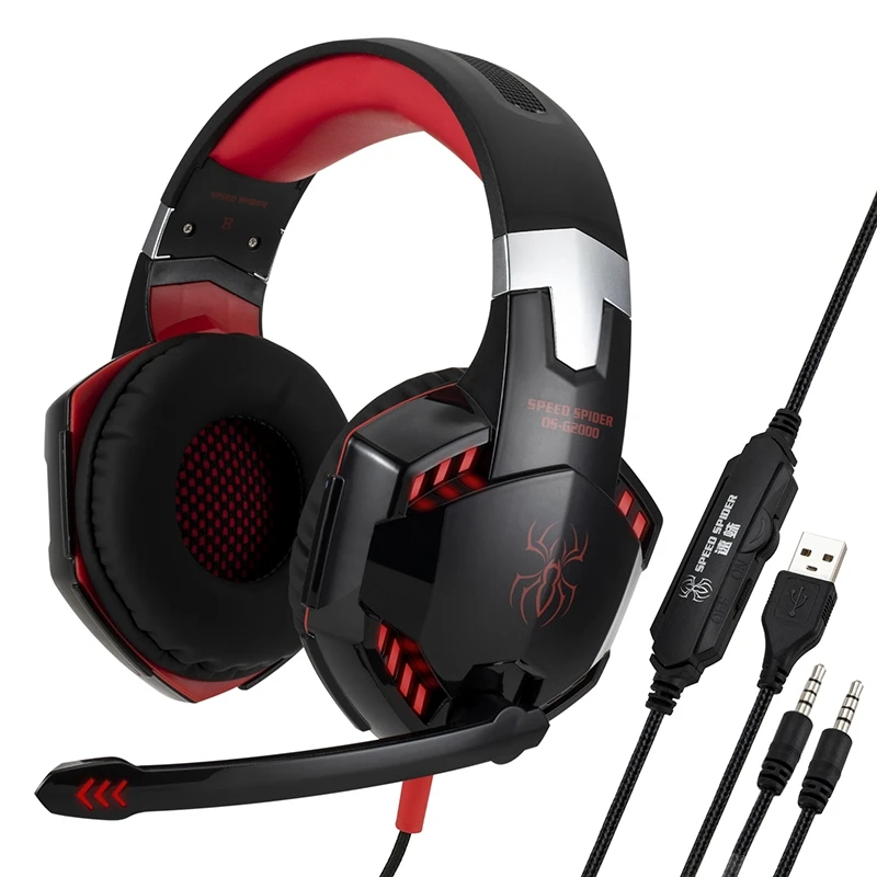 

3.5mm Headworn Wired Headphone G2000 Game Headset For PC Desktop PS4 PRO Gamer Earphone With Microphone LED Light Stereo Headset