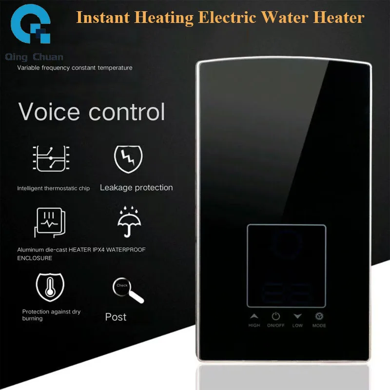Voice Instantaneous Electric Water Heater Home Small Fast Heating Toilet Shower Wall Mounted Constant Temperature Bath