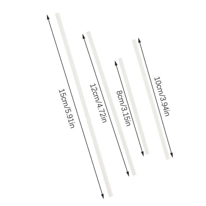 100Pcs 8/10/12/15cm White PP Solid Core Lollipop Sticks for Chocolate Candy Sticks Cake Pop DIY Baking Accessories lollipop sticks