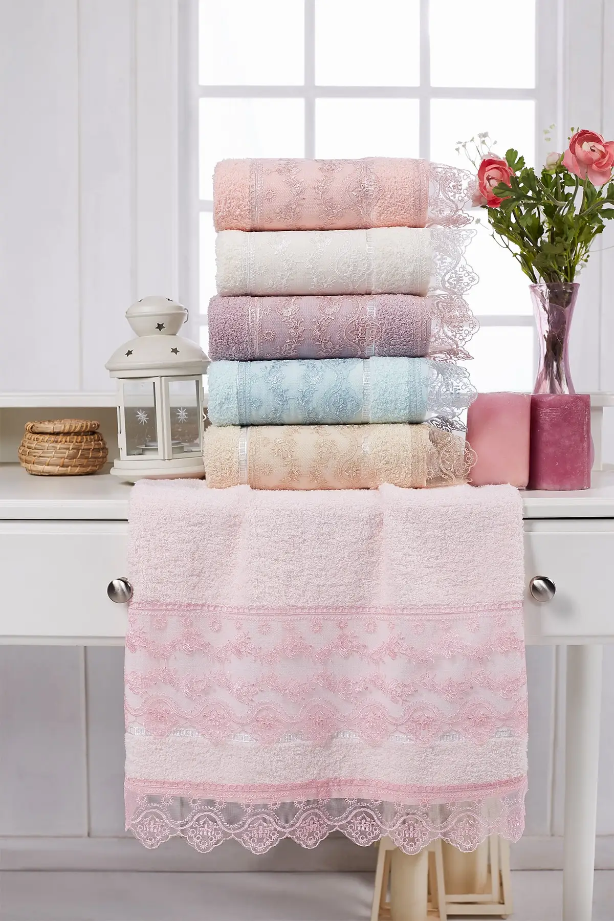 

Güpürlü Pvc'lı Ruched Towel 50x90 6'lı