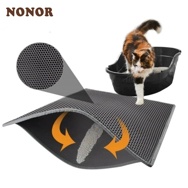 

NONOR Pet Cat Litter Mat Double Layer Litter EVA Waterproof Trapping Box Cats Pads Bed House Clean Products Accessories