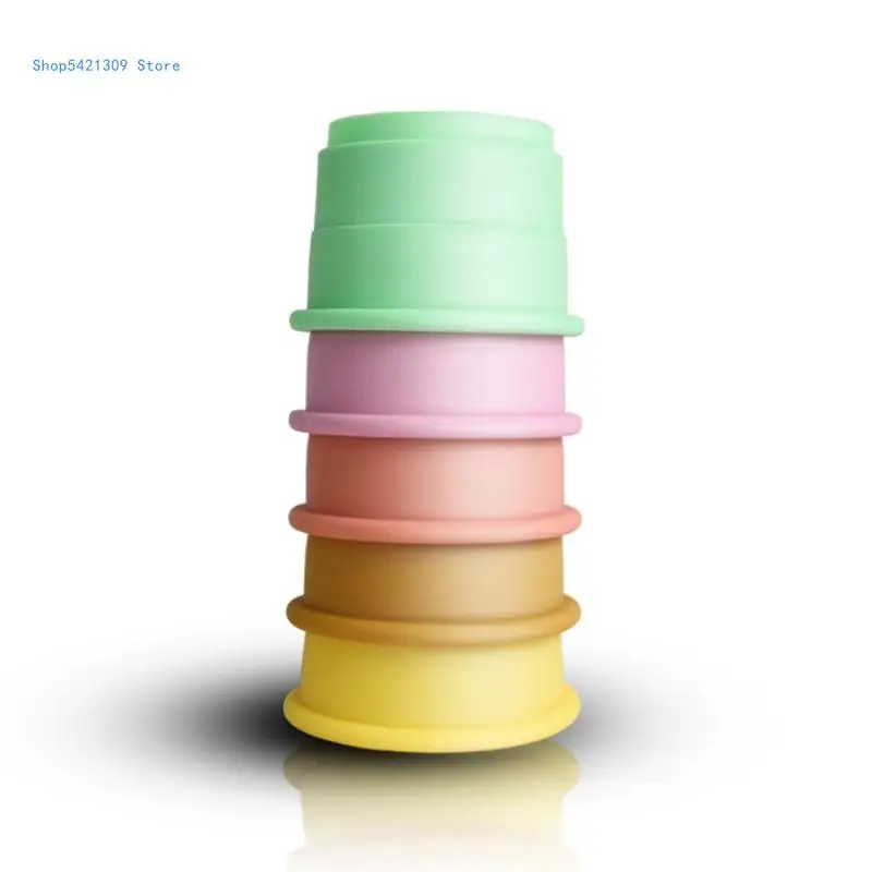 

85WA Kids Bathroom Stacked Cups Set Cup Stacking Water Games Tool