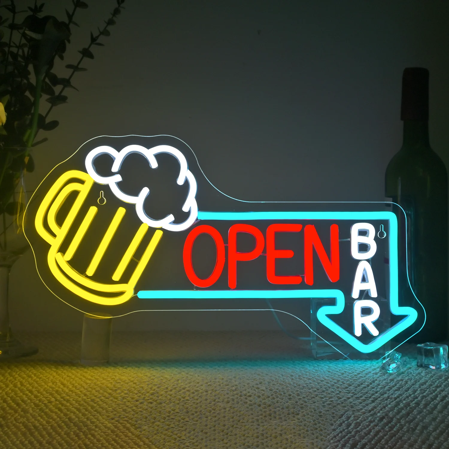 Bar ouvert enseigne au néon USB Dimmable Cocktails néons pour bière Bar café café maison Pub homme grotte magasins hôtel fête fenêtre décor