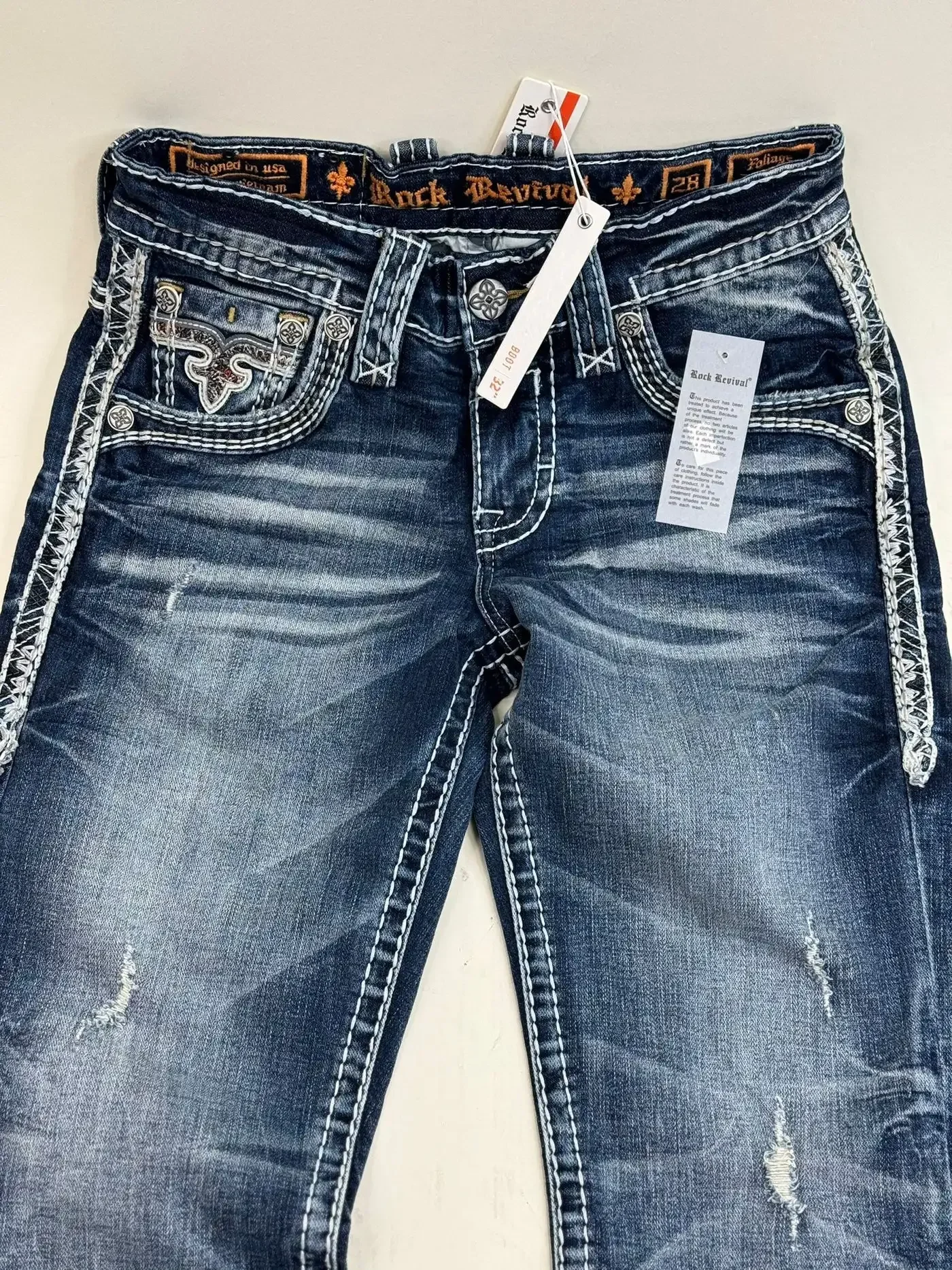Y2K New Gothic Blue Denim Embroidery Harajuku Wide Pants Revival Mens Jeans Foliage Bootcut Women Pocket Hip Hop Streetwear 4