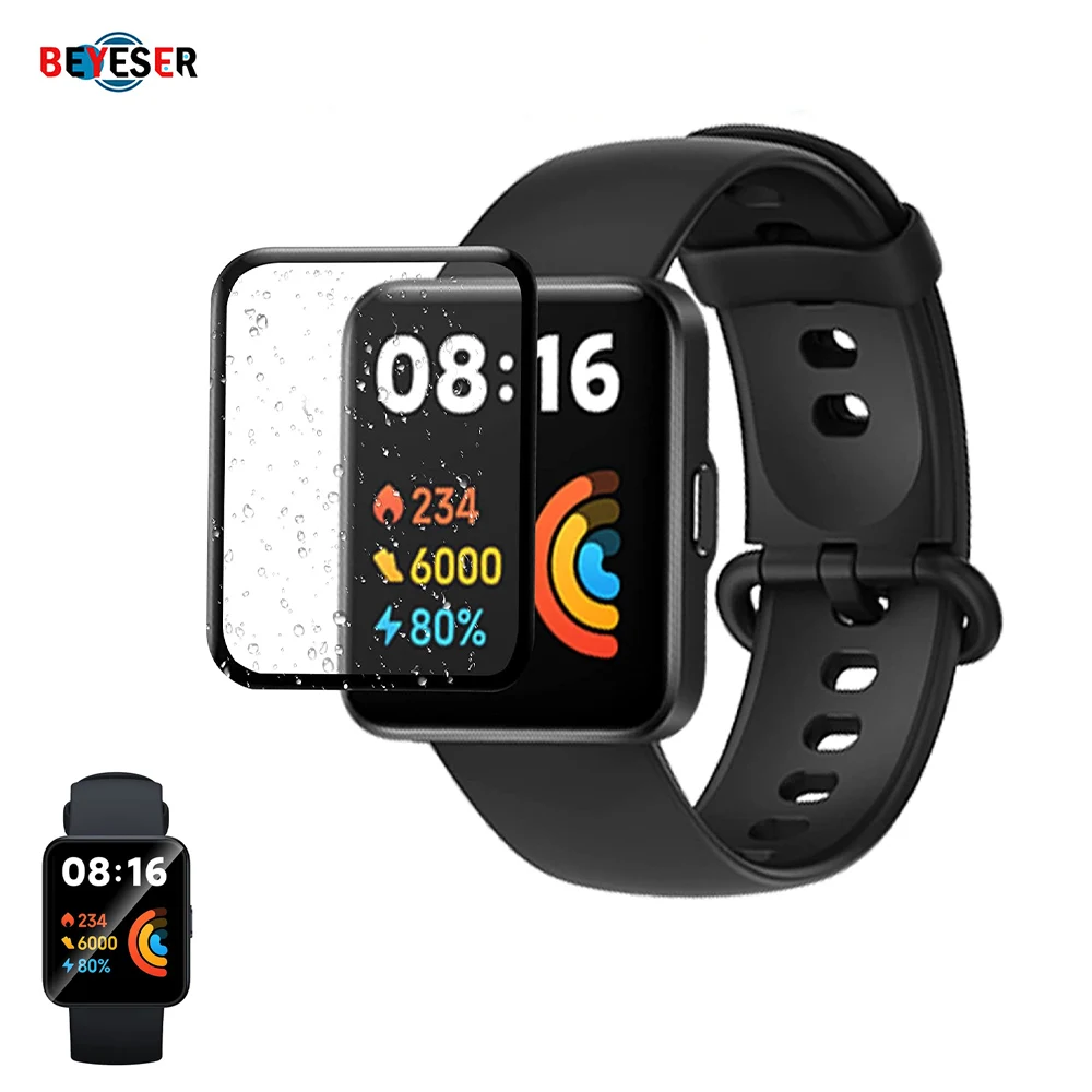 

2Pcs Smart Watch Screen Protector Film For Redmi Watch2 Lite Anti-scratch 3D Curved Laminate Film Protection Accessories