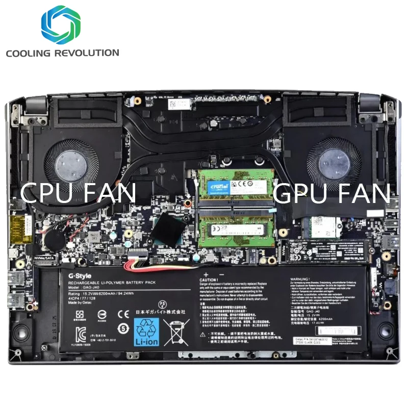 Ventilador de Refrigeração da Cpu Laptop Gpu Dc12v 1a 4pin para Gigabyte Aero 16 17 Ye5 Xe5 Rp86ye Rp87ye5 - Imagem 3