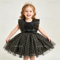 Robes d'été pour enfants, robe de princesse à paillettes étoiles, robe de mariée en maille bouffante pour petites filles, robe de soirée de luxe, vêtements pour bébés de 1 à 5 ans 3