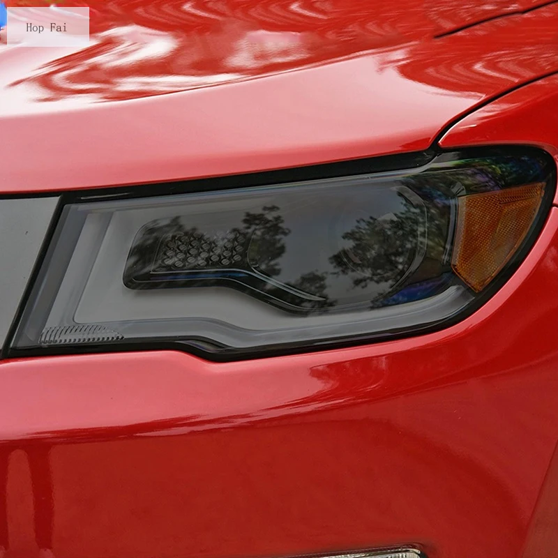 

2 шт. Защитная пленка для автомобильных фар Прозрачная черная наклейка из ТПУ для Jeep Compass 2017 2018 2019 2020 аксессуары