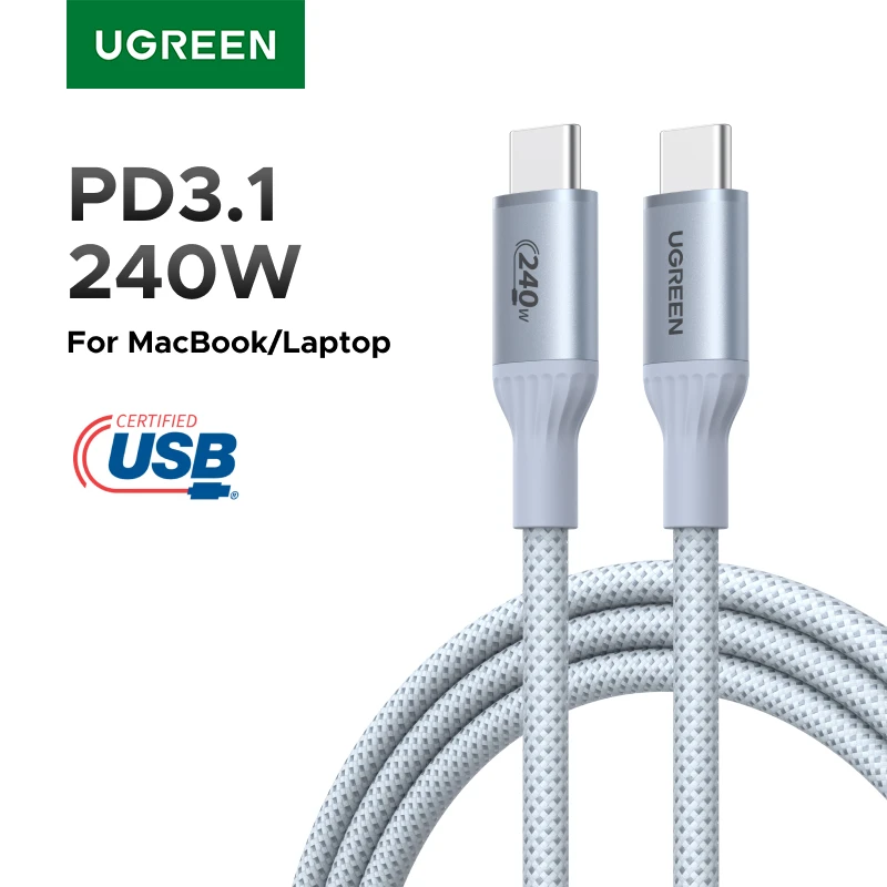 UGREEN USB-IF Certified Type-C Cable PD3.1 240W Soft USB-C Fast Charging for Laptop MacBook iPhone 17 Samsung S25 Type-C Cord