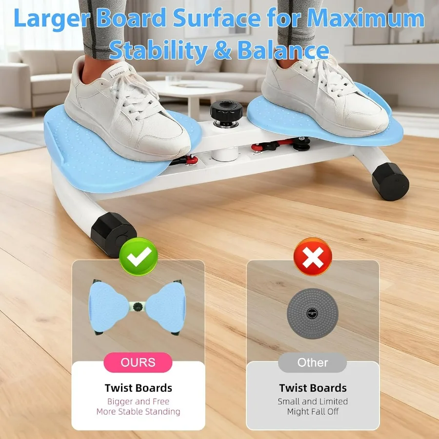 Waist Twister Machine, Adjustable Exercise Twist Board – Noiseless Ab Twister for Belly Fat & Core Workout – 300 lbs Capacity Wa