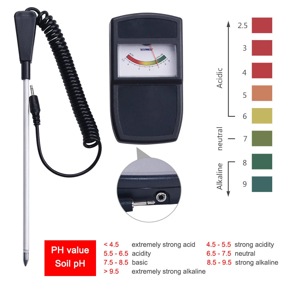 

For Plant Acidity/PH Measuring PH Level Tester Soil PH Meter Garden Outdoors 11*6*3CM 16cm Probe 2.5-9 PH 5-50℃