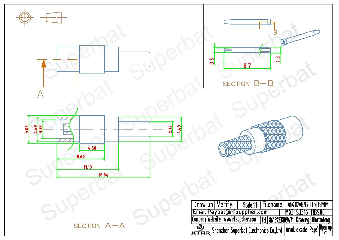 Superbat 10pcs MCX Crimp Female RF Coaxial Connector for RG174 RG316 LMR100 Cable - Bulk Pack Network Hardware