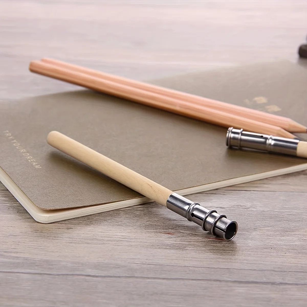 Single-ended pencil extender paintbrush extender Wooden pole pencil extender pencil holder 3