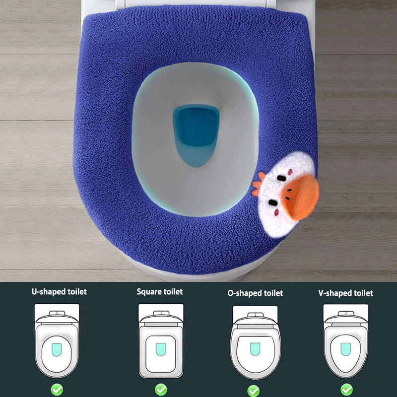 Suitable for 99% of toilets Seat Cute chick Home soft Toilet seat mat pad WC warm Cushion cape Cover Winter Thickened Potty case