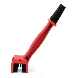 Compact Bike and Motorcycle Chain Cleaning Brush and Maintenance Tool (Red)