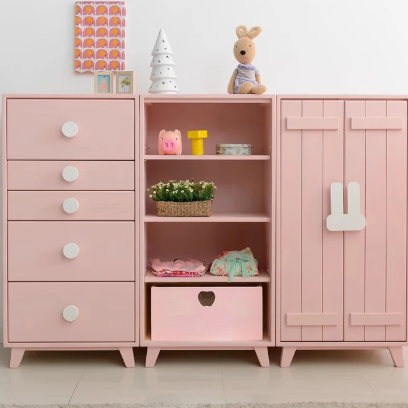 Kids Shelves Wardrobes Closet Cute Pink Hangers Storage Organizer Bedroom Dressers Meuble De Rangement Room Furniture CY50CW