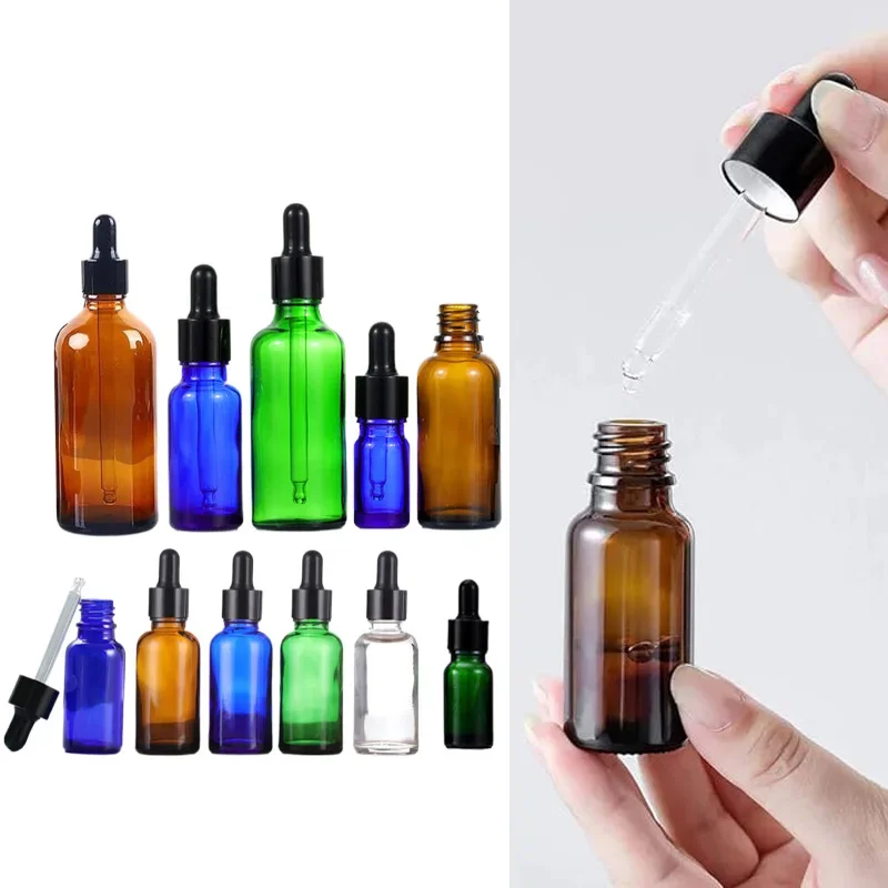 

20Pcs 5ml-100ml Mini Glass Dropper Bottles Aromatherapy Vials W/ Long Glass Dropper For Cosmetics Essential Oils Tincture Liquid