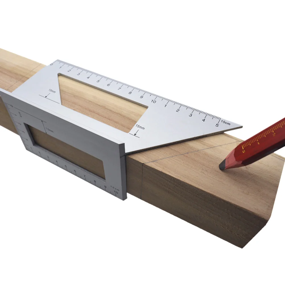 

Aluminum Alloy Saddle Layout Square Gauge Multifunctional 45/ 90 Degree Angle T Ruler 3D Angle Protractors Woodworking