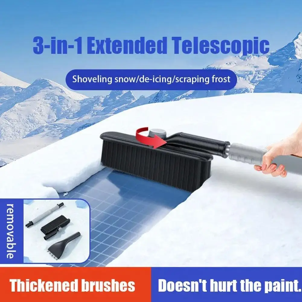 3-in-1 Winter Car Snow Shovel Aluminum alloy EVA grip Cleaning Tools
