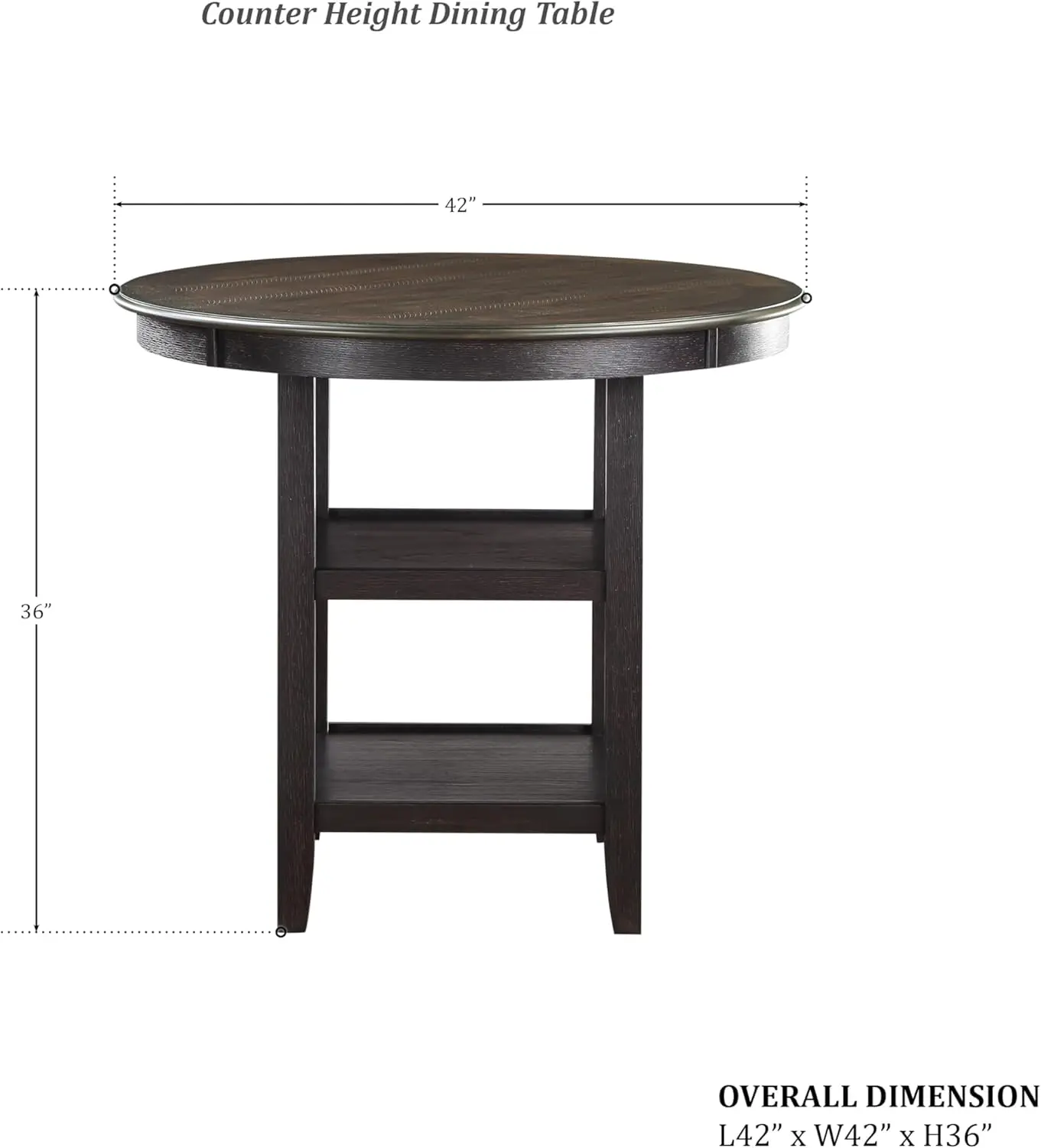 Counter Height Dining Table, Black