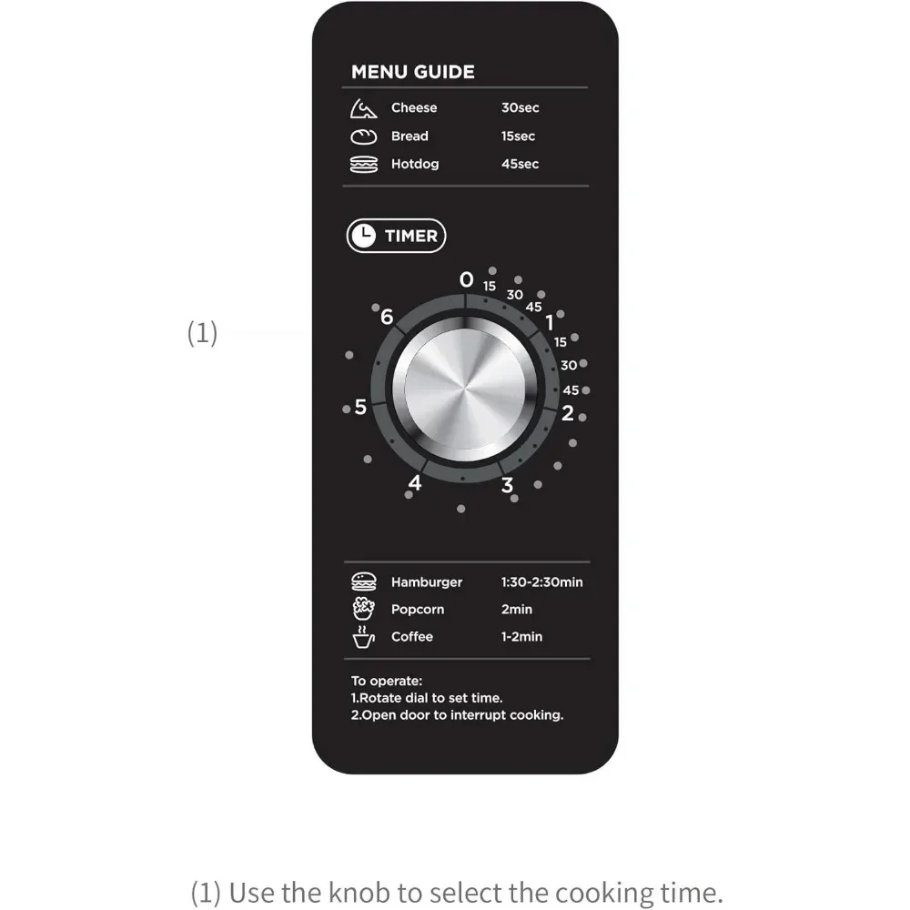Oven with Dial, 1000W, Stainless Steel.9 CuFt 3