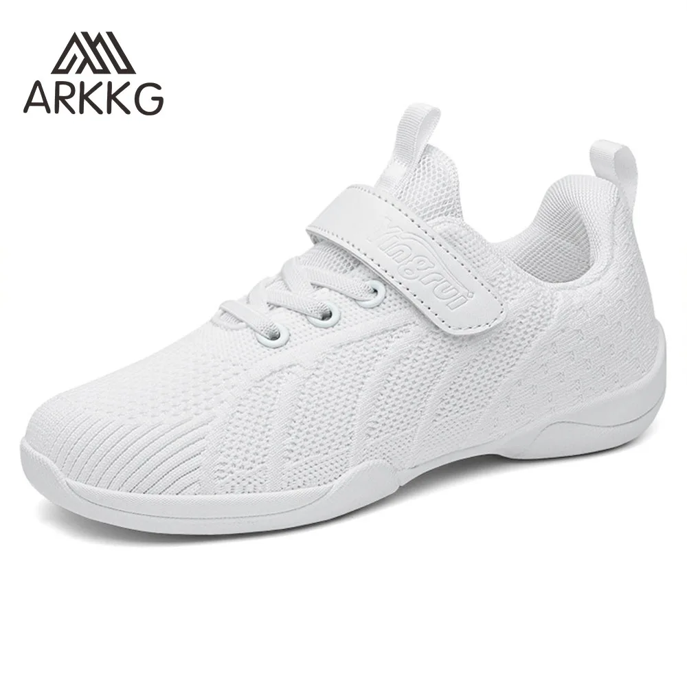 ARKKG Girls White Cheerleading Shoes Kids Soft Bottom Cheer Shoes Mesh Breathable Womens Competition Trainer Shoes Dance Shoes arkkg girls white cheerleading shoes kids soft bottom cheer shoes mesh breathable womens competition trainer shoes dance shoes