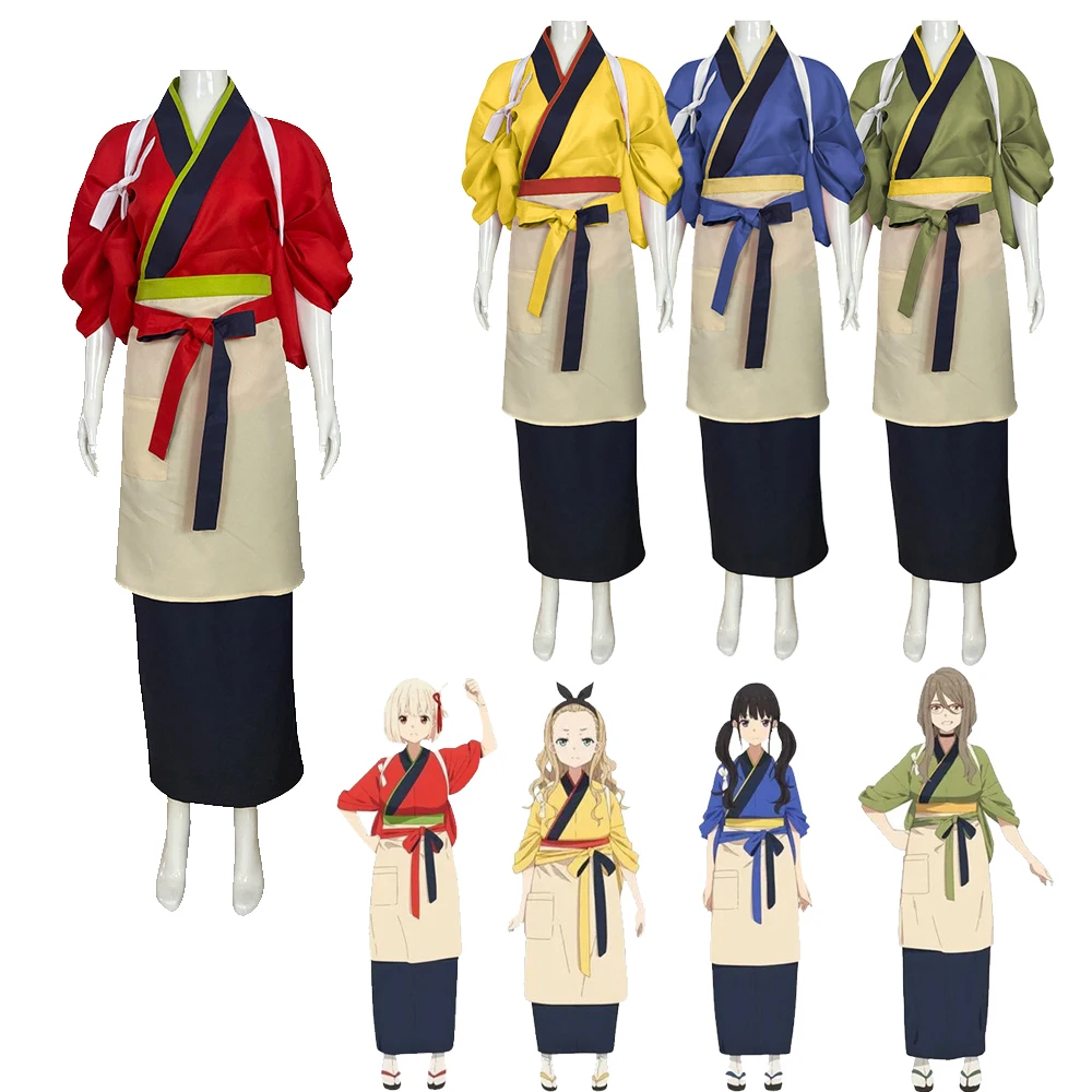

Anime Lycoris Recoil Inoue Takina Nishikigi Chisato Cosplay Costume Japanese Kimono Dress Cafe Workwear LycoReco Outfit Roleplay