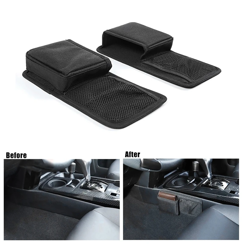 

For Toyota 4Runner 2010-2019 Gear Shift Storage Bag Organizer Tray Stowing Tidying Oxford Black Car Interior Accessories