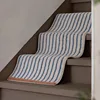 Bedroom Carpet Non-slip Soft Fluffy Bedside Rugs Blue Line Stripes Long Size Floor Mat Bay Window Home Decoration Mats 침실 카펫 1
