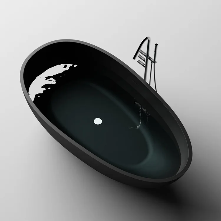 Hotel Modern Design Bathtub, Resin Stone Freestanding Bath Tub , Acrylic Solid Surface Bathroom Bathtub