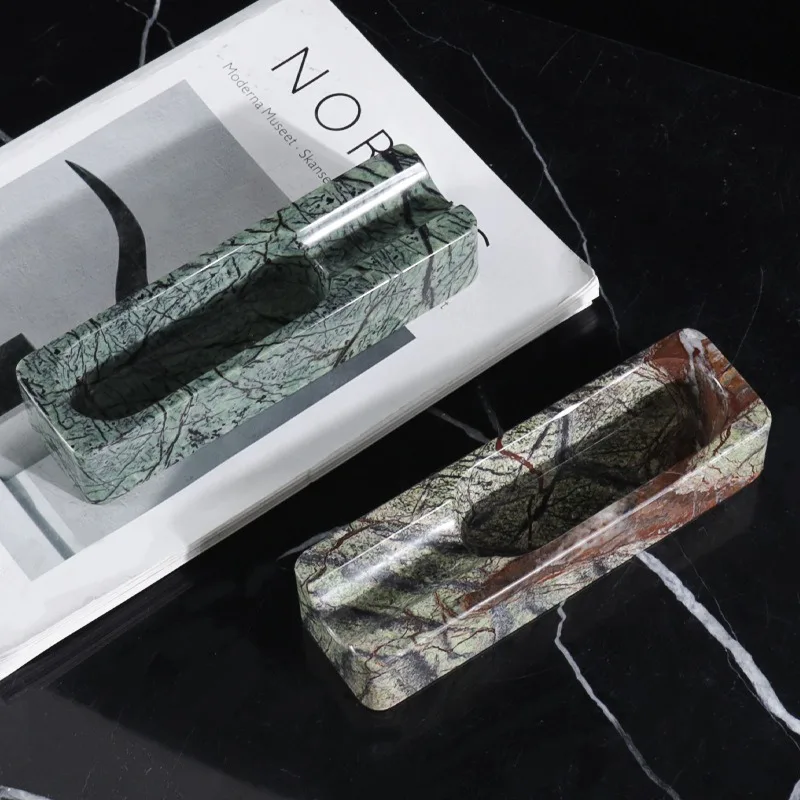 Wabi-sabi Style Natural Marble Cigar Ashtray Design Home Modern Light Luxury High-end Cigar Accessories Smoking Accessories