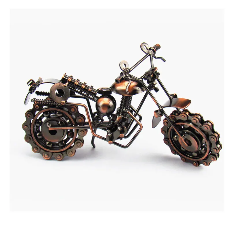 Vintage Handmade Iron Art Craft Moto Gift Ruota Girevole Home Office Desk Ornamenti Souvenir