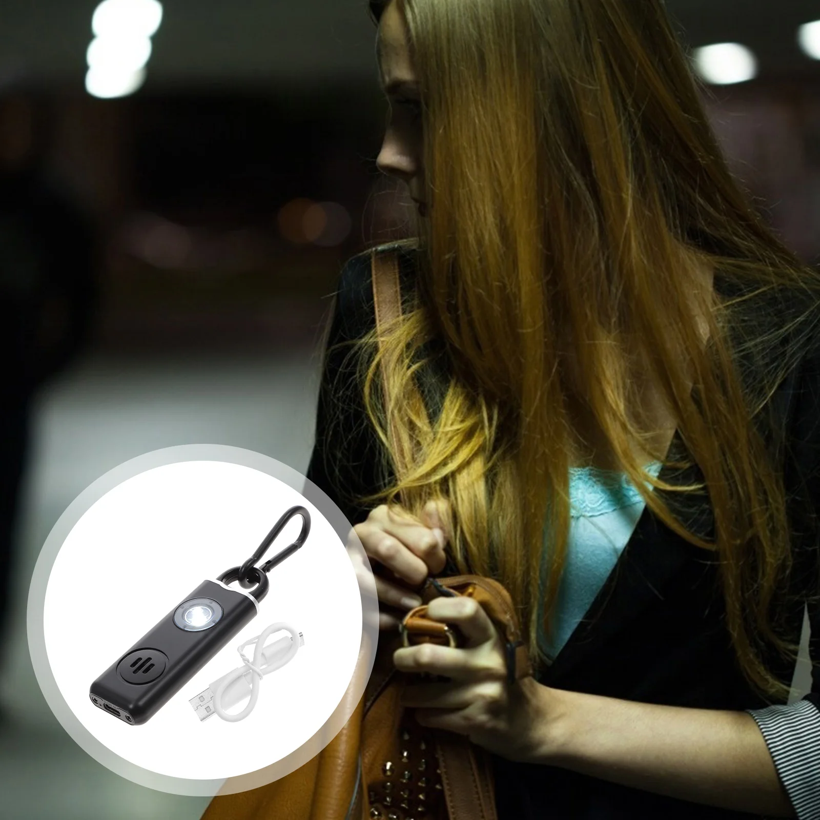 

Alarm Personal Alarm Rechargeable Safety Keychain Personal Safety Alarm For Elder Black