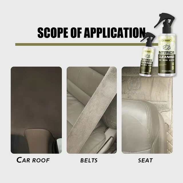 Ryekew Car high-efficiency interior cleaner ceiling cleaner leather flannel fabric water-free multi-purpose cleaner 5