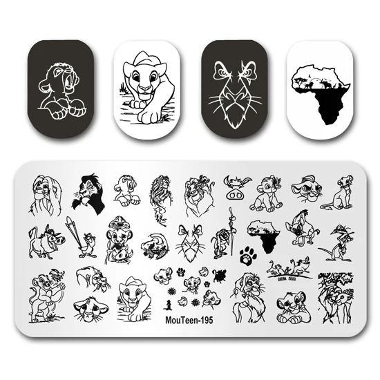 Stamp Plate MouTeen-181 Big Disney Lilo Stitch Nail Stamping Plates Manicure Set For Nail Art Stamper 5