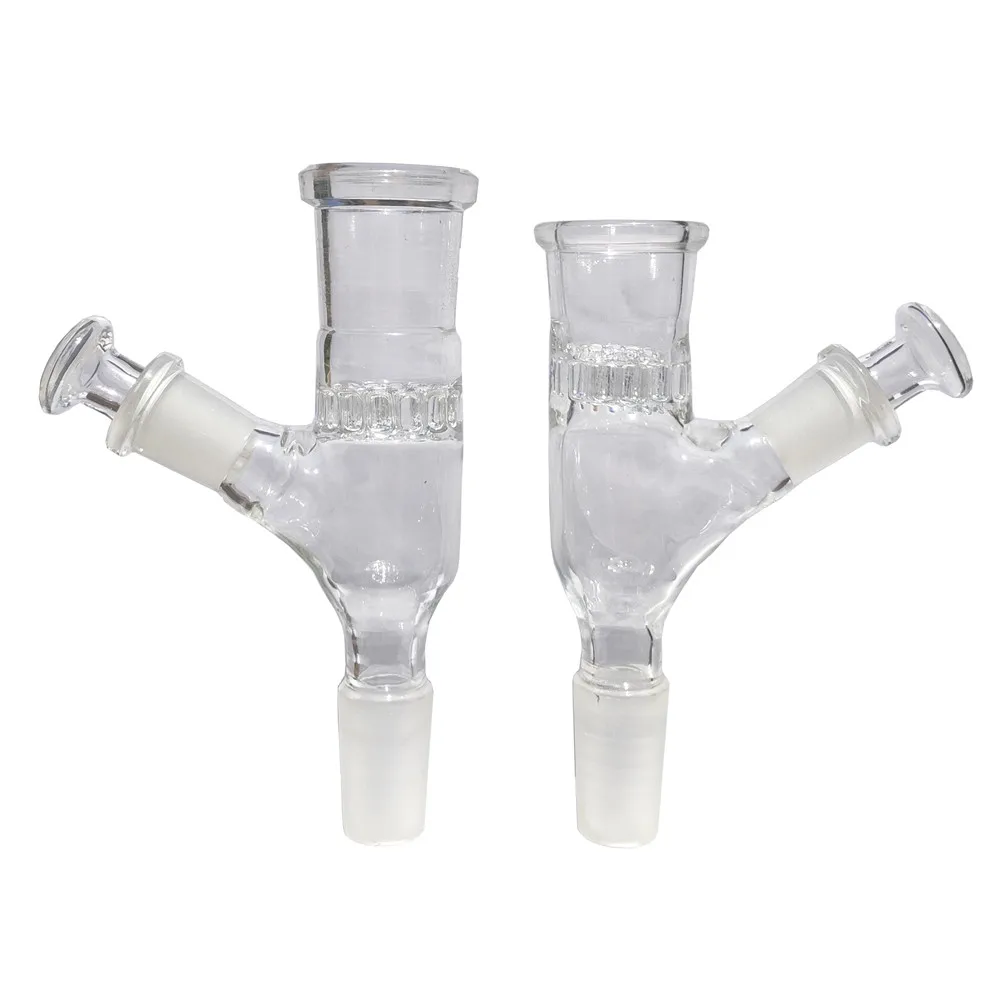 

14mm Male To 18mm Female Glass Adapter Attachment Built-in 20pcs Holes Glass Filter Screen with 10mm Plug Style Carb