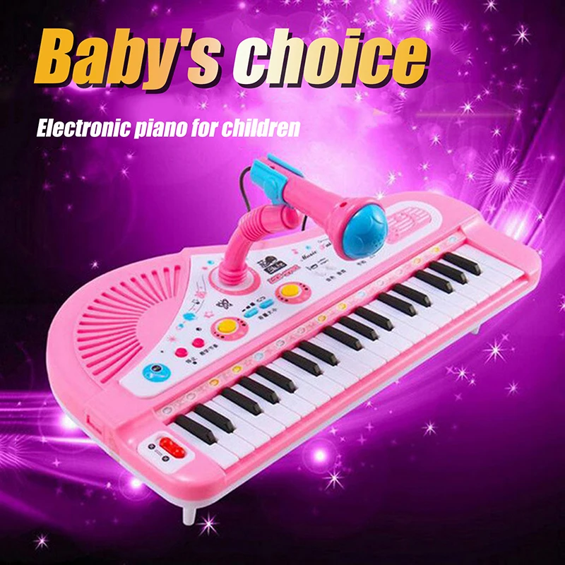 37 Keys Piano Keyboard Electronic Digital Piano With Built-in Speaker Microphone Portable Beginners Keyboard Kids Electric