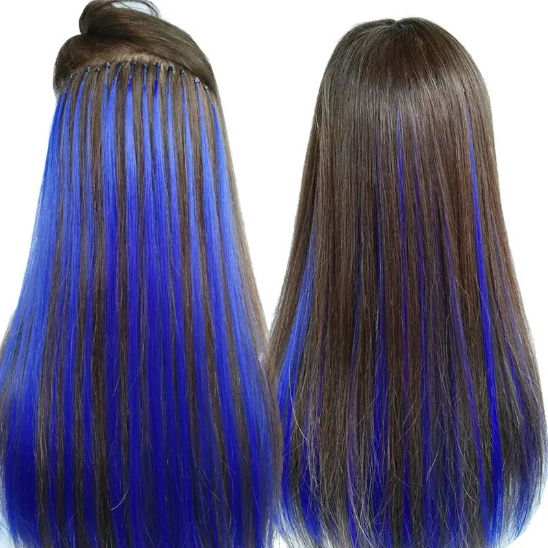 Multicolour Colour Wigs Chemical Fibre Hair Extensions High Temperature Silk No Trace Invisible Wig Extension Piece BBF