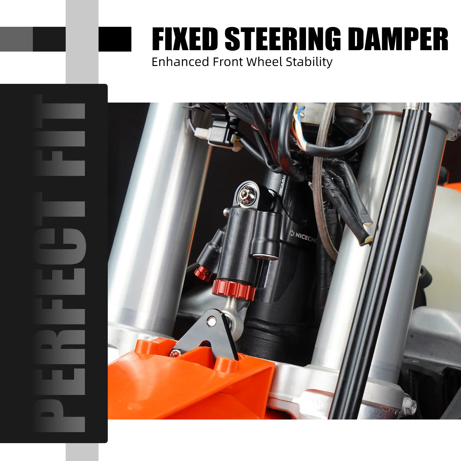 Lenkungsdämpfer-Halterung für KTM SX 125 SXF 250 SXF 450 XC 250 300 XCF 350 450 2023-2025 und GasGas MC250F MC125 – Detail 7