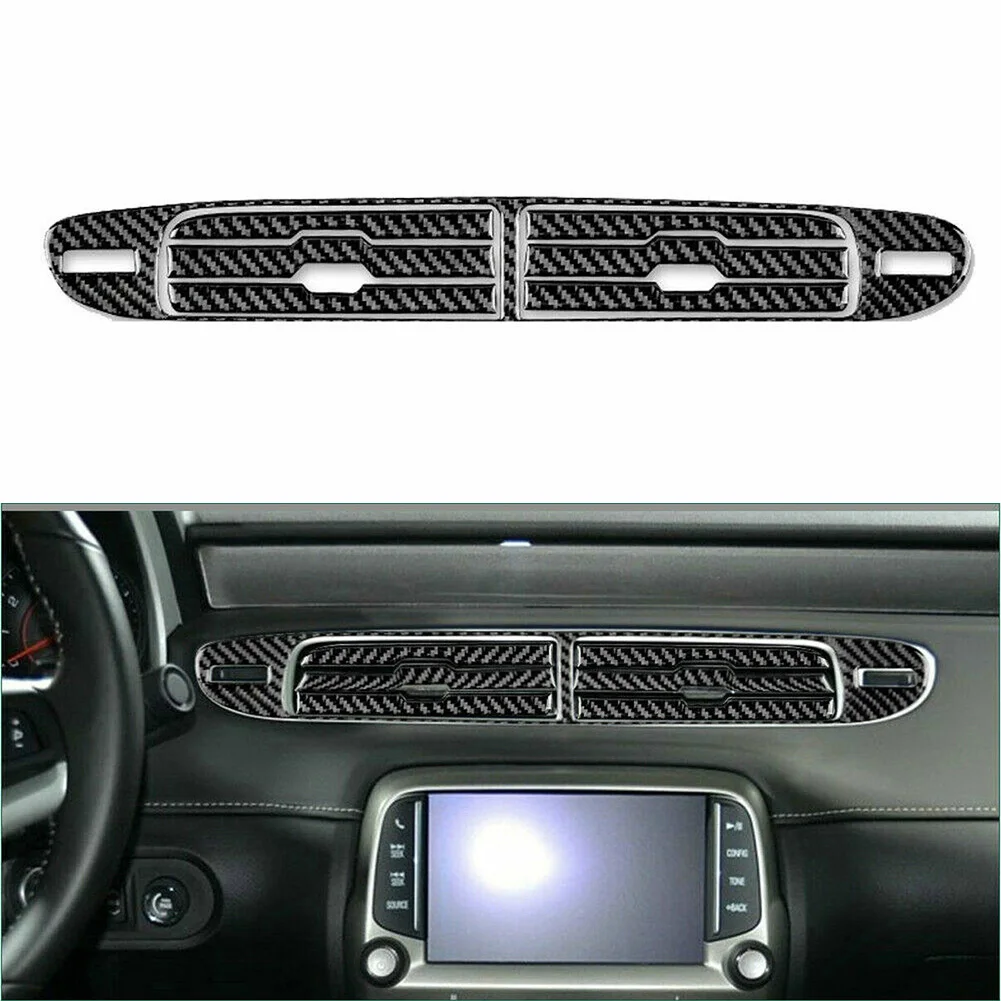 

7 шт., отделка панели центральной консоли из углеродного волокна для Camaro 2010-2015, черная отделка панели, аксессуары для автомобиля
